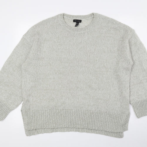 New Look Womens Grey Crew Neck Acrylic Pullover Jumper Size L