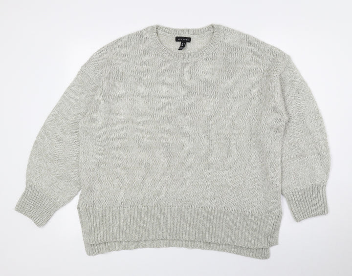 New Look Womens Grey Crew Neck Acrylic Pullover Jumper Size L