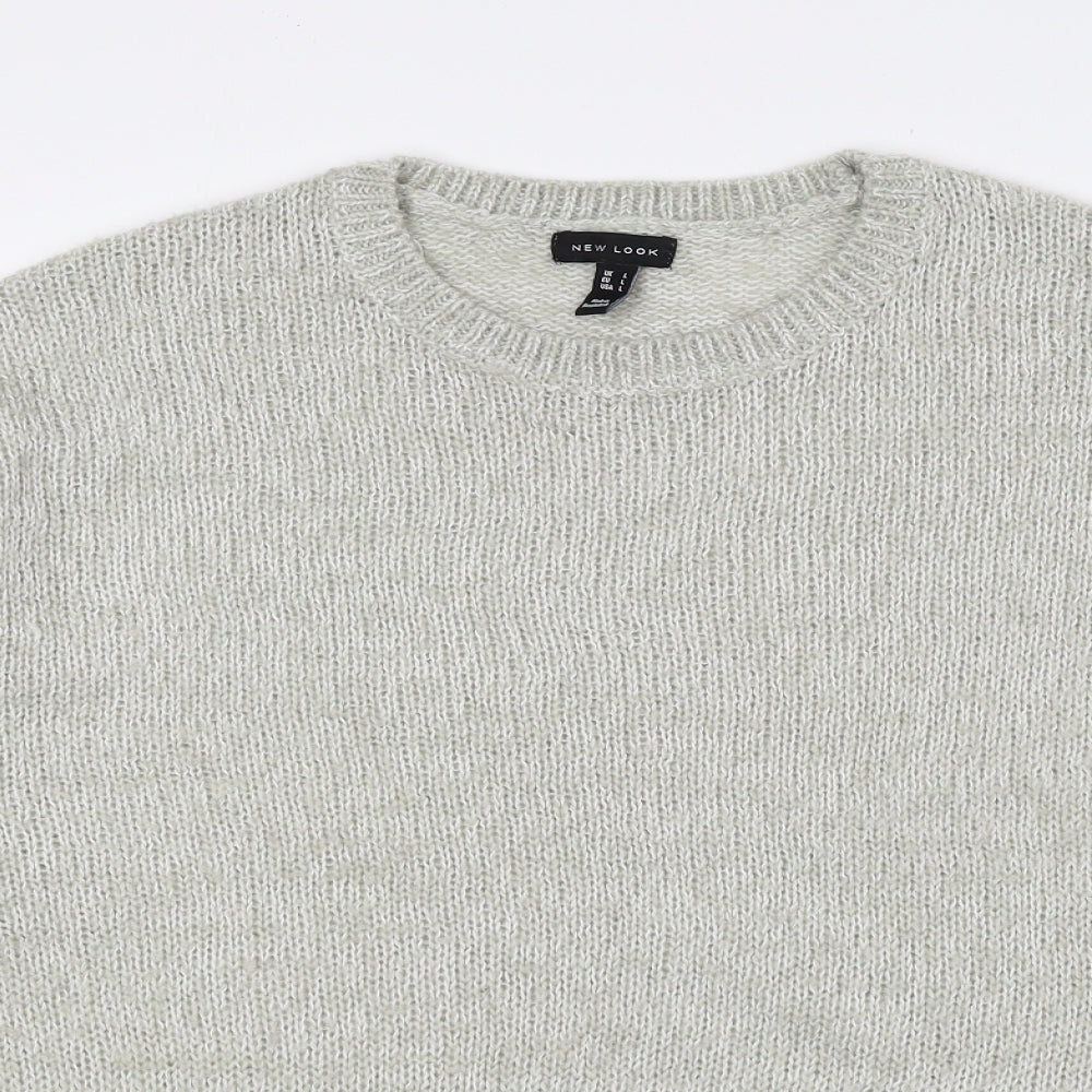 New Look Womens Grey Crew Neck Acrylic Pullover Jumper Size L