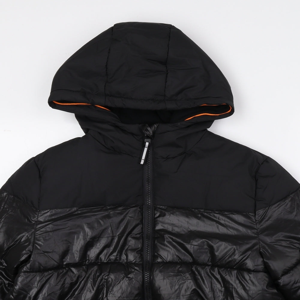 Studio Boys Black Puffer Jacket Coat Size 9-10 Years Zip