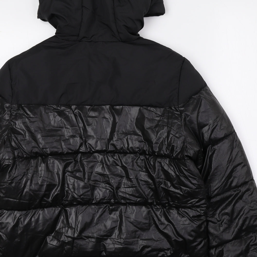 Studio Boys Black Puffer Jacket Coat Size 9-10 Years Zip