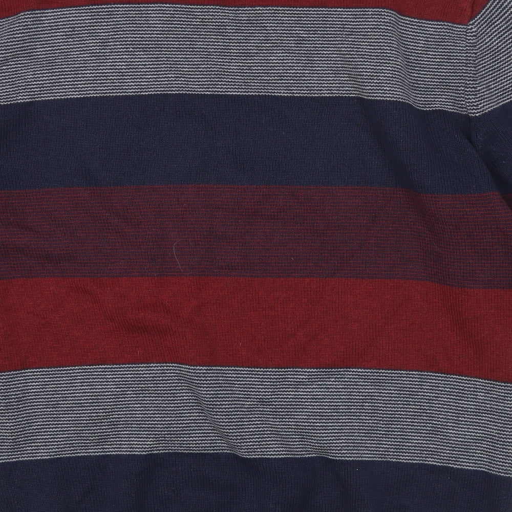 Debenhams Mens Multicoloured Round Neck Striped Cotton Pullover Jumper Size M