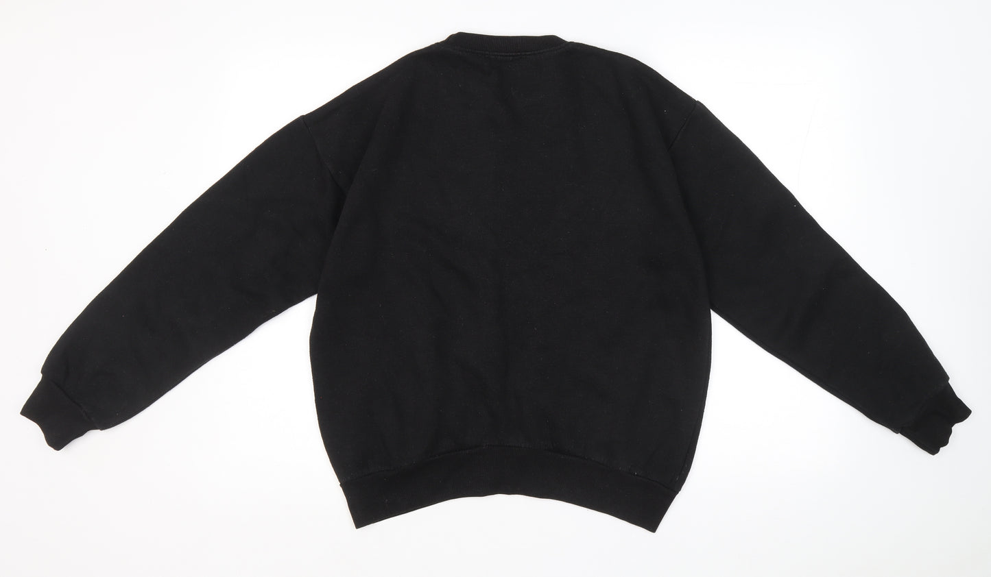Boohoo Womens Black Polyester Pullover Sweatshirt Size 8 Pullover