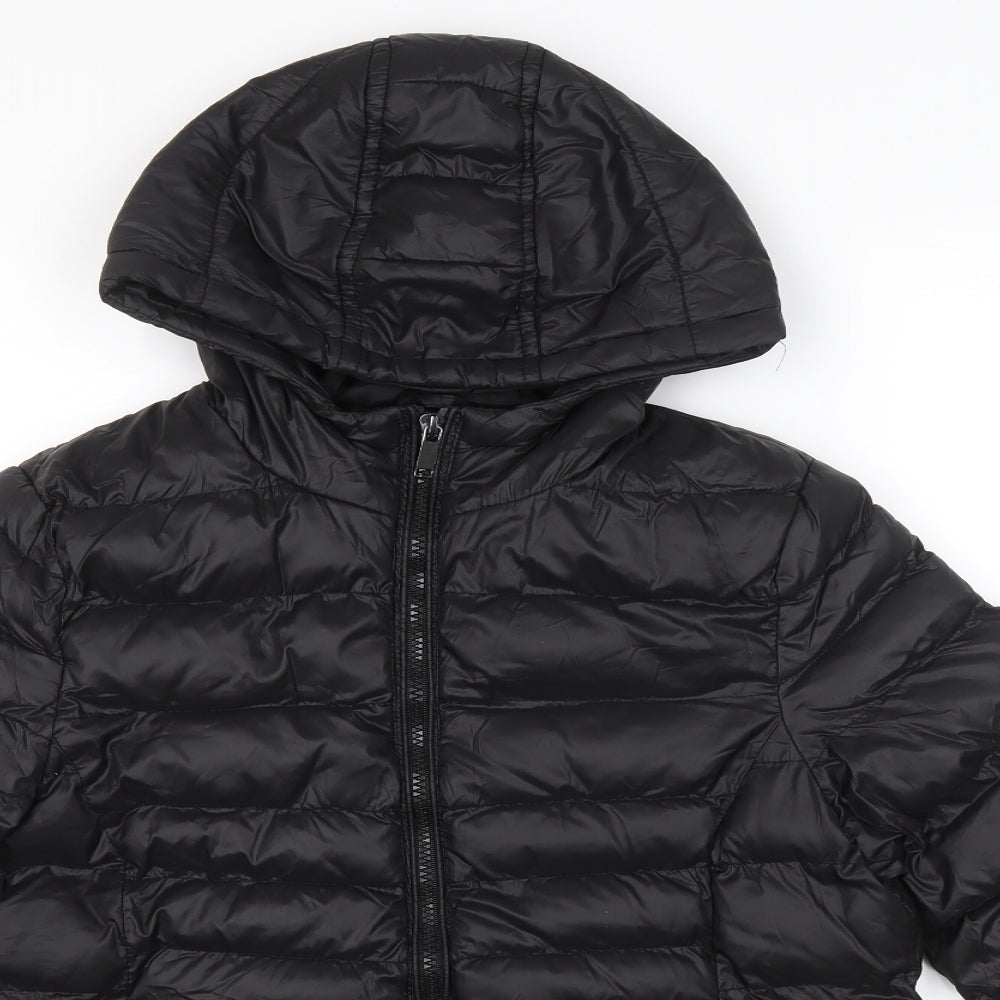 Brave Soul Womens Black Puffer Jacket Coat Size 12 Zip