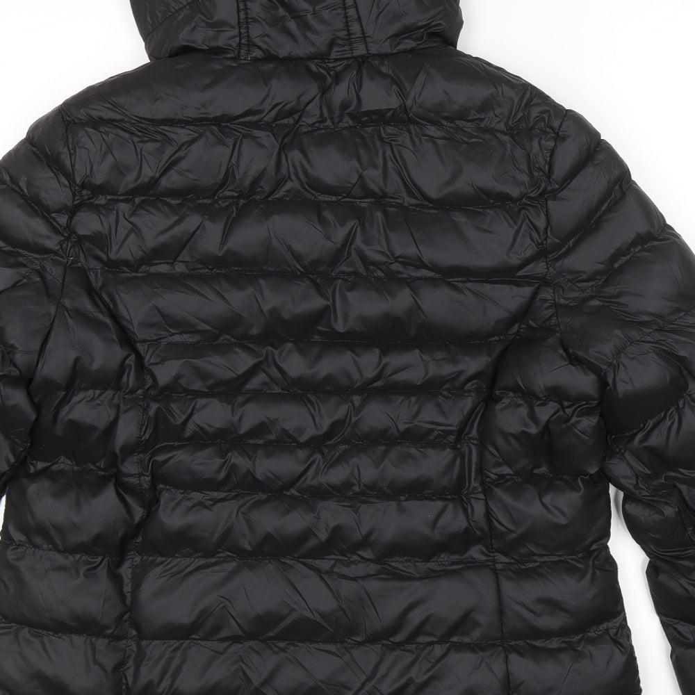 Brave Soul Womens Black Puffer Jacket Coat Size 12 Zip