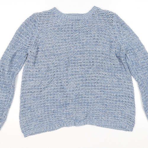 Dorothy Perkins Womens Blue Round Neck Acrylic Wrap Jumper Size 14