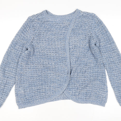 Dorothy Perkins Womens Blue Round Neck Acrylic Wrap Jumper Size 14