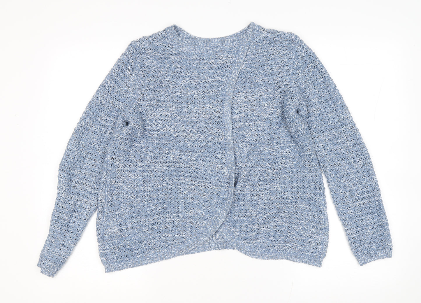 Dorothy Perkins Womens Blue Round Neck Acrylic Wrap Jumper Size 14