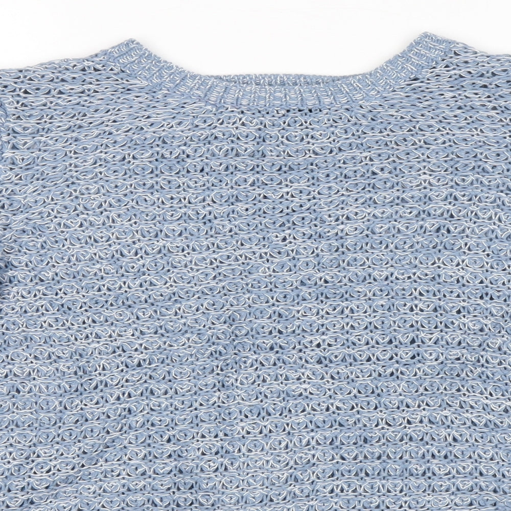 Dorothy Perkins Womens Blue Round Neck Acrylic Wrap Jumper Size 14