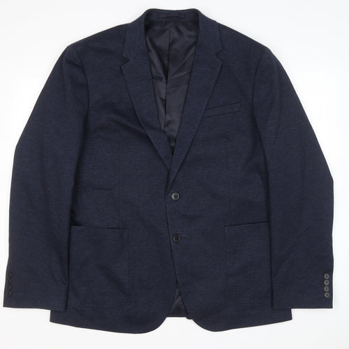 TU Man Mens Blue Viscose Jacket Blazer Size 44