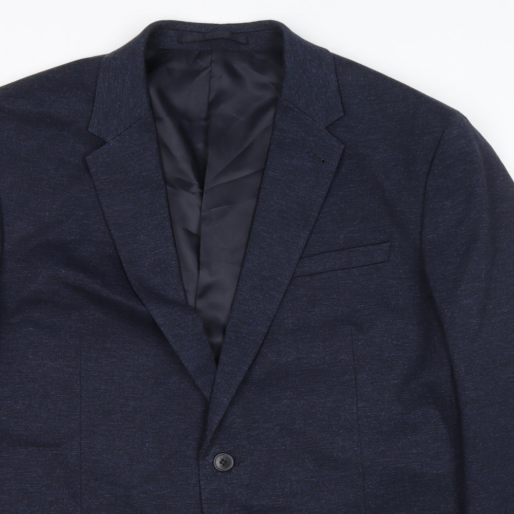 TU Man Mens Blue Viscose Jacket Blazer Size 44