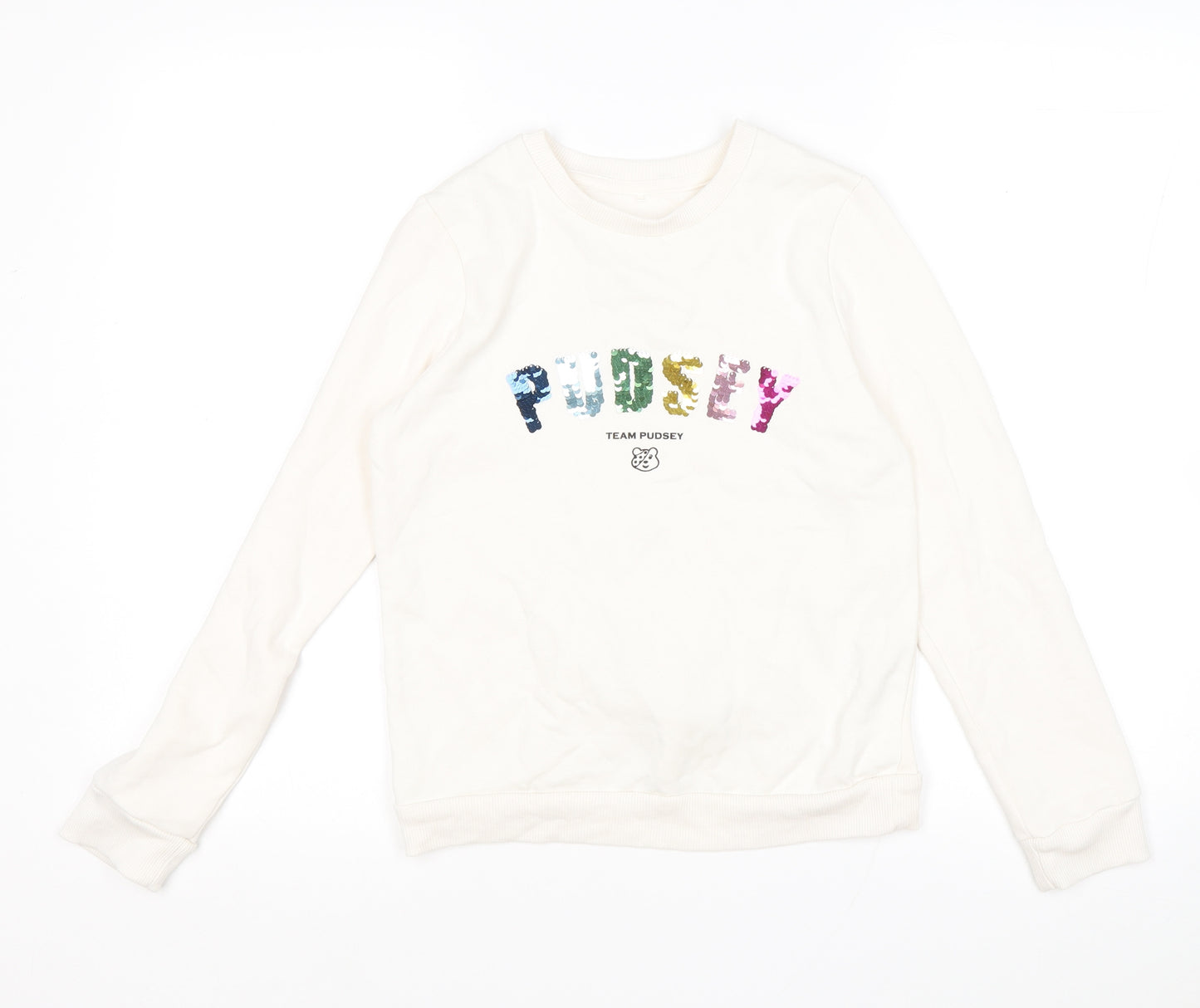 George Girls White Polyester Pullover Sweatshirt Size 10-11 Years Pullover - Pudsey