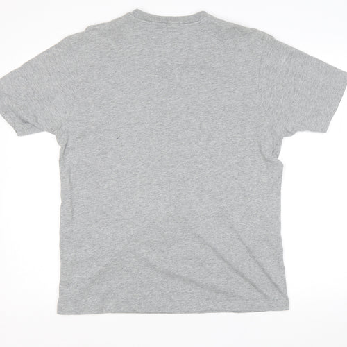 Cherokee Mens Grey Cotton T-Shirt Size L V-Neck