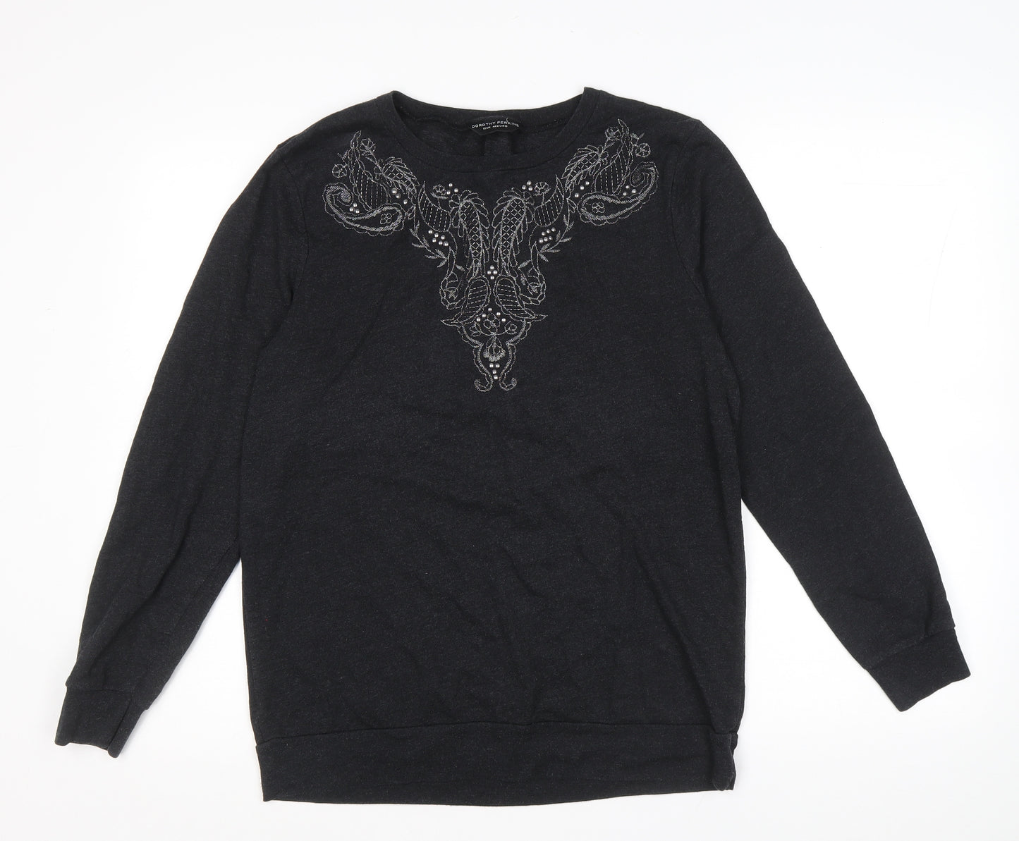 Dorothy Perkins Womens Black Cotton Pullover Sweatshirt Size 12 Pullover - Paisley