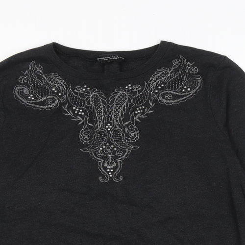 Dorothy Perkins Womens Black Cotton Pullover Sweatshirt Size 12 Pullover - Paisley