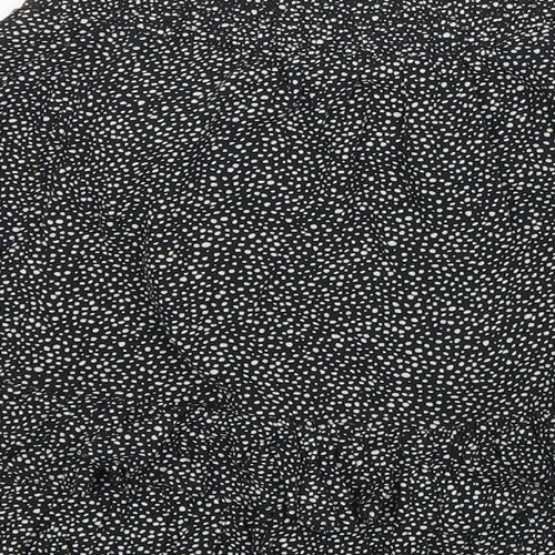 NEXT Girls Black Polka Dot Viscose Flare Skirt Size 10 Years Regular Drawstring