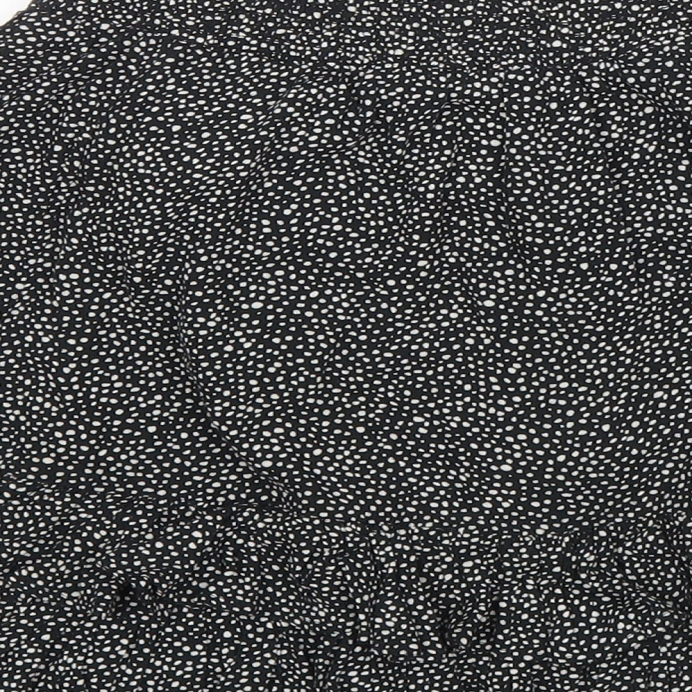 NEXT Girls Black Polka Dot Viscose Flare Skirt Size 10 Years Regular Drawstring
