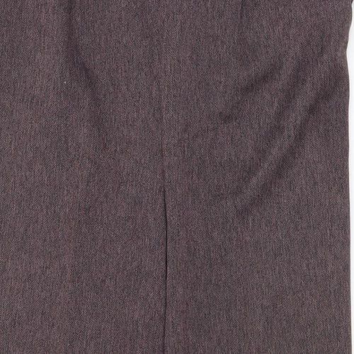 BHS Womens Purple Herringbone Polyester Trousers Size 14 L26 in Regular Drawstring