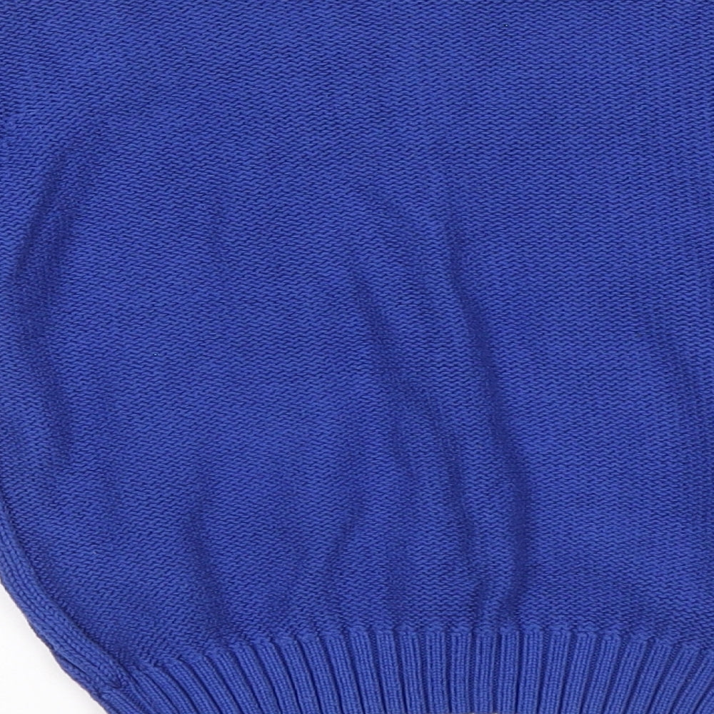 Bluezoo Boys Blue Round Neck Cotton Pullover Jumper Size 3-4 Years Pullover - Monkey