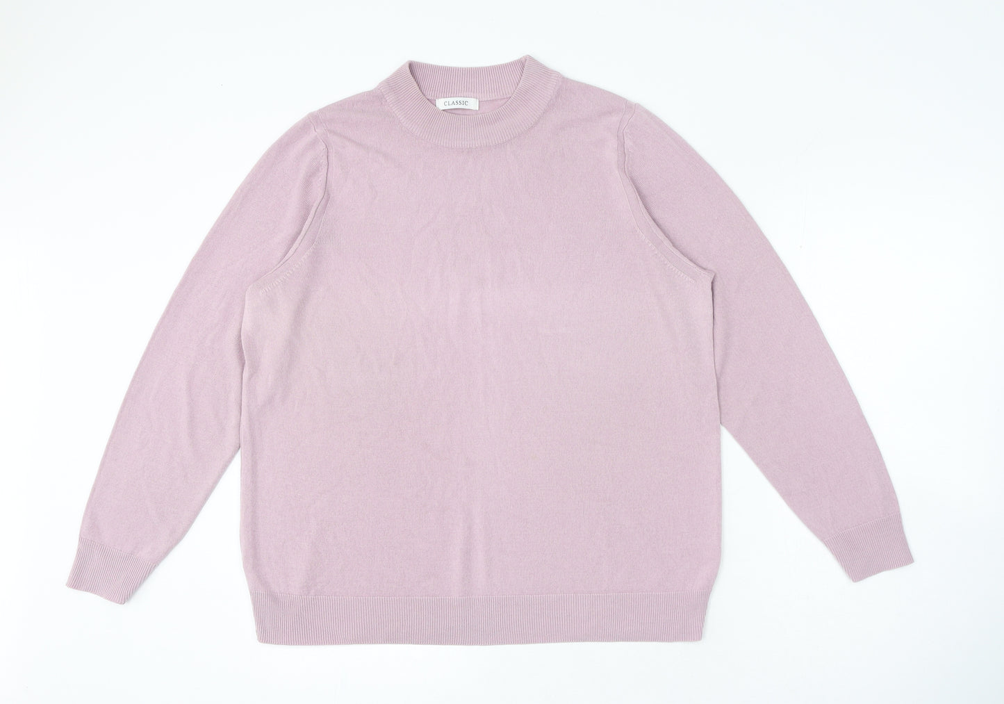 Marks and Spencer Womens Purple Crew Neck Acrylic Pullover Jumper