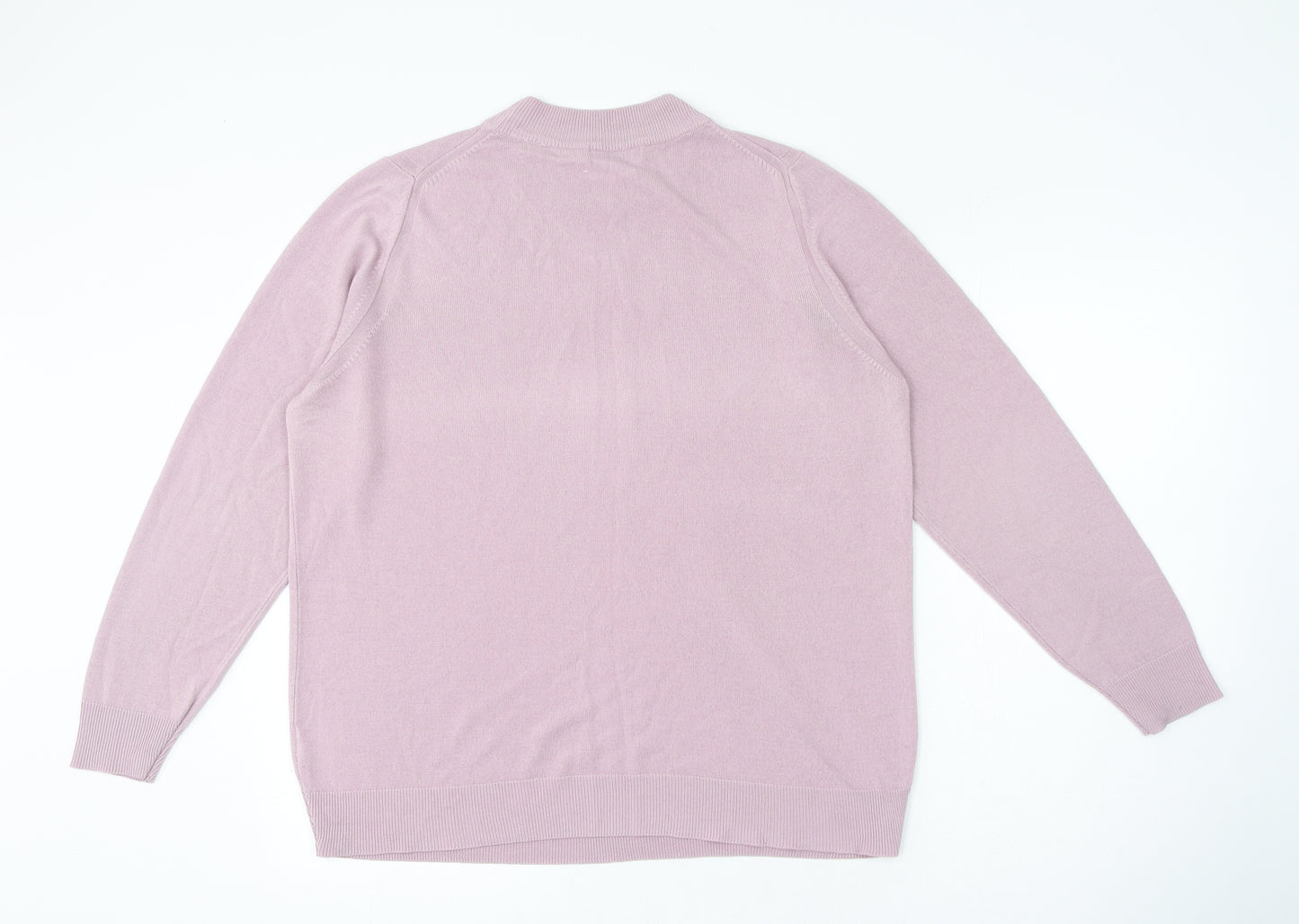 Marks and Spencer Womens Purple Crew Neck Acrylic Pullover Jumper