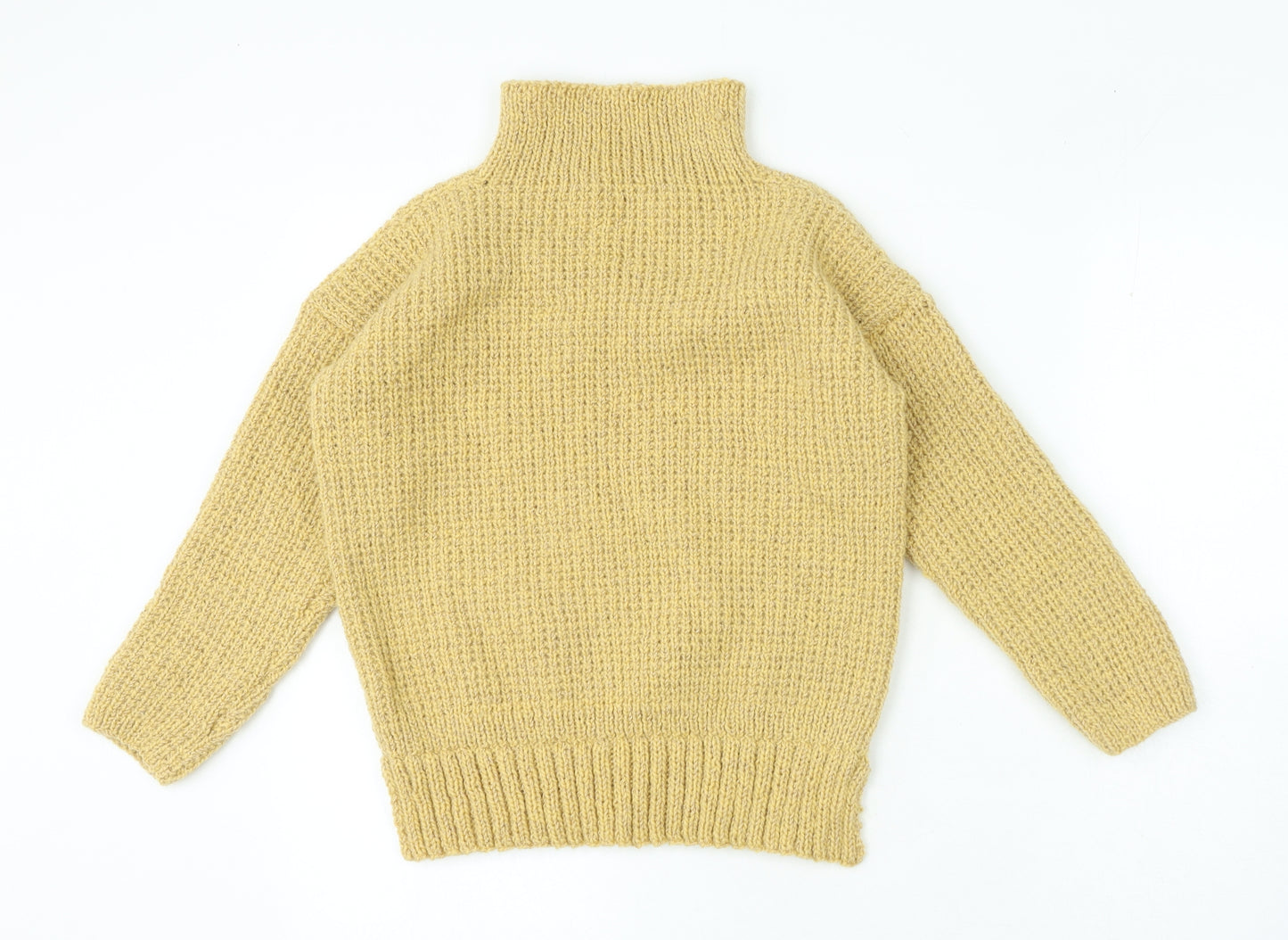 Preworn Womens Beige V-Neck Polyester Pullover Jumper Size S