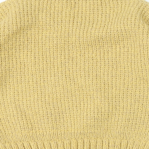 Preworn Womens Beige V-Neck Polyester Pullover Jumper Size S