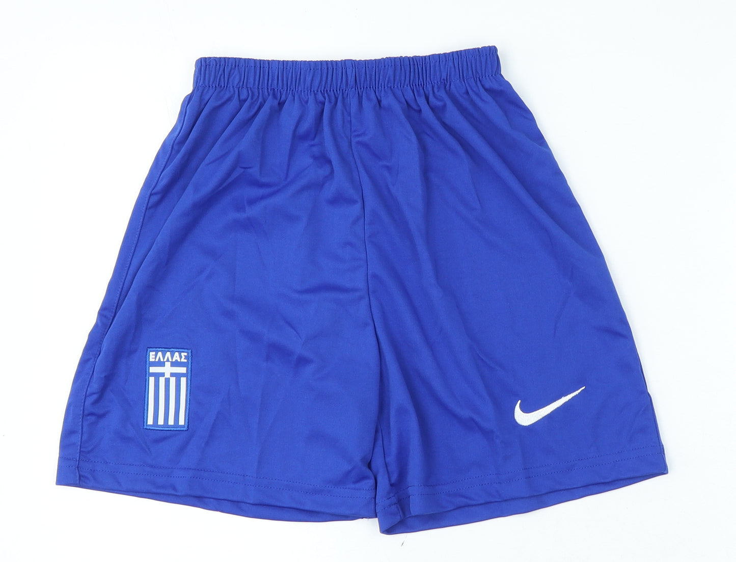 Nike Boys Blue Polyester Sweat Shorts Size 13-14 Years Regular - Greece football
