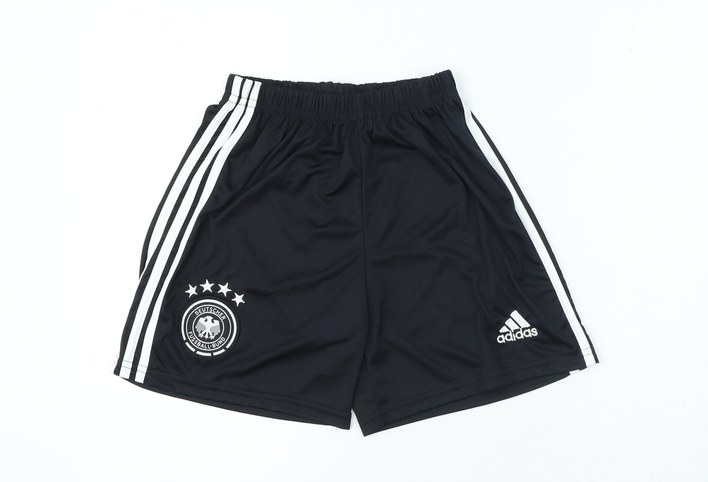 adidas Boys Black Polyester Sweat Shorts Size 13 Years Regular - German Football
