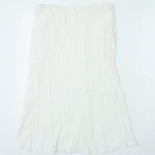 Preworn Womens White Polyacrylate Fibre A-Line Skirt Size M