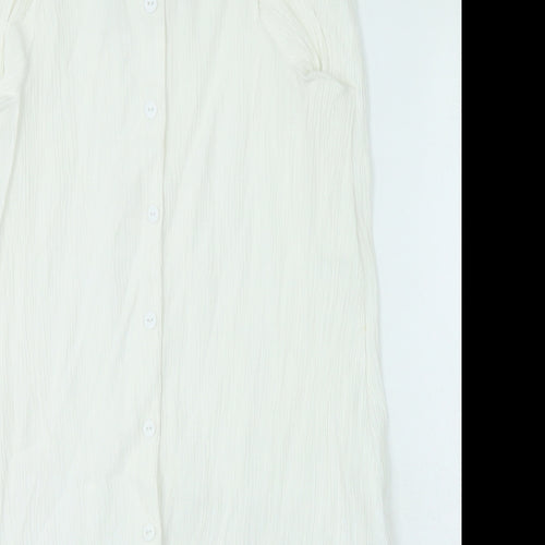 Preworn Womens White Polyacrylate Fibre A-Line Skirt Size M
