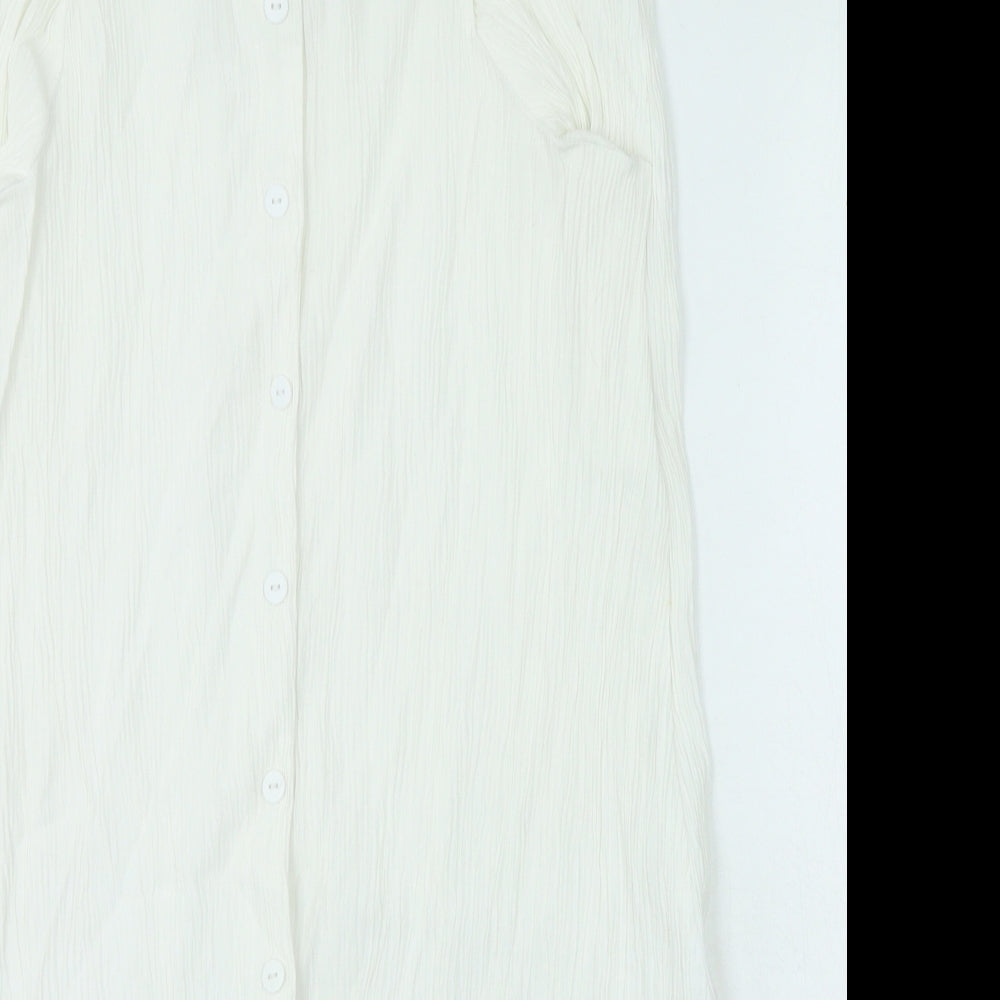 Preworn Womens White Polyacrylate Fibre A-Line Skirt Size M