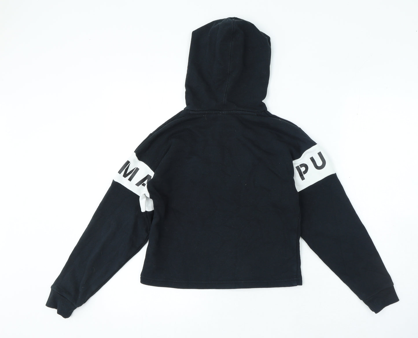 PUMA Girls Black Polyester Pullover Hoodie Size 11-12 Years