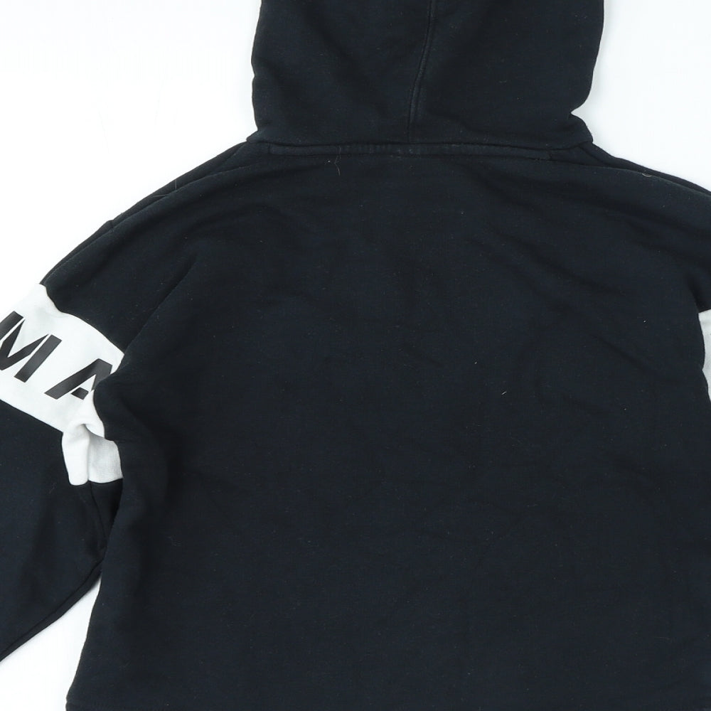 PUMA Girls Black Polyester Pullover Hoodie Size 11-12 Years