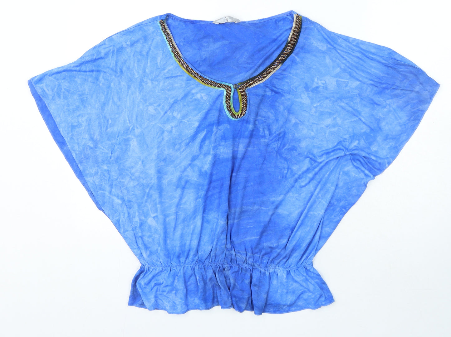 TU Womens Blue Viscose Jersey T-Shirt Size 8 Round Neck