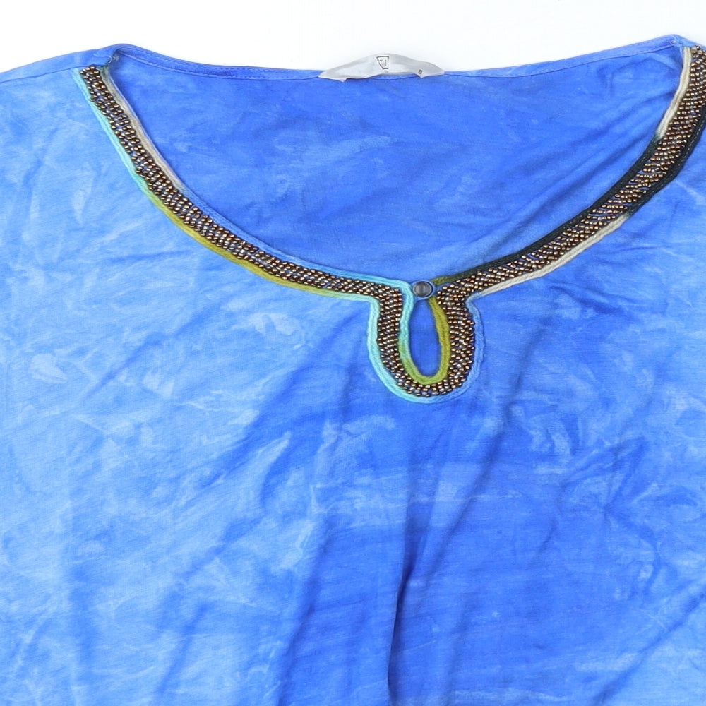 TU Womens Blue Viscose Jersey T-Shirt Size 8 Round Neck