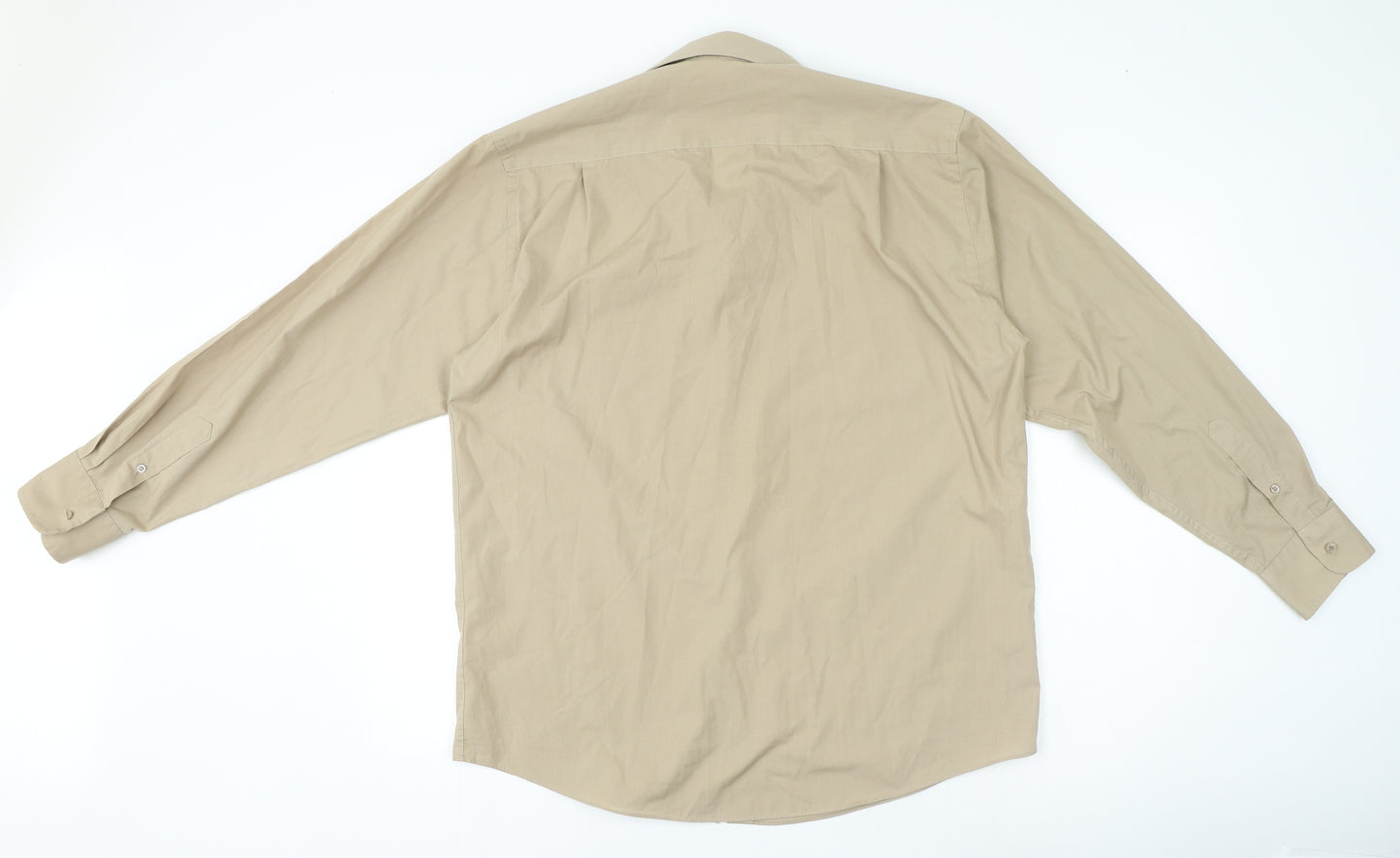 Matalan Womens Beige Polyester Blend Basic Button-Up Size 16 Collared