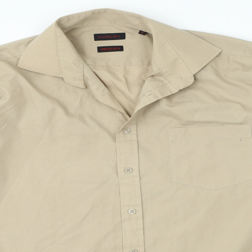 Matalan Womens Beige Polyester Blend Basic Button-Up Size 16 Collared