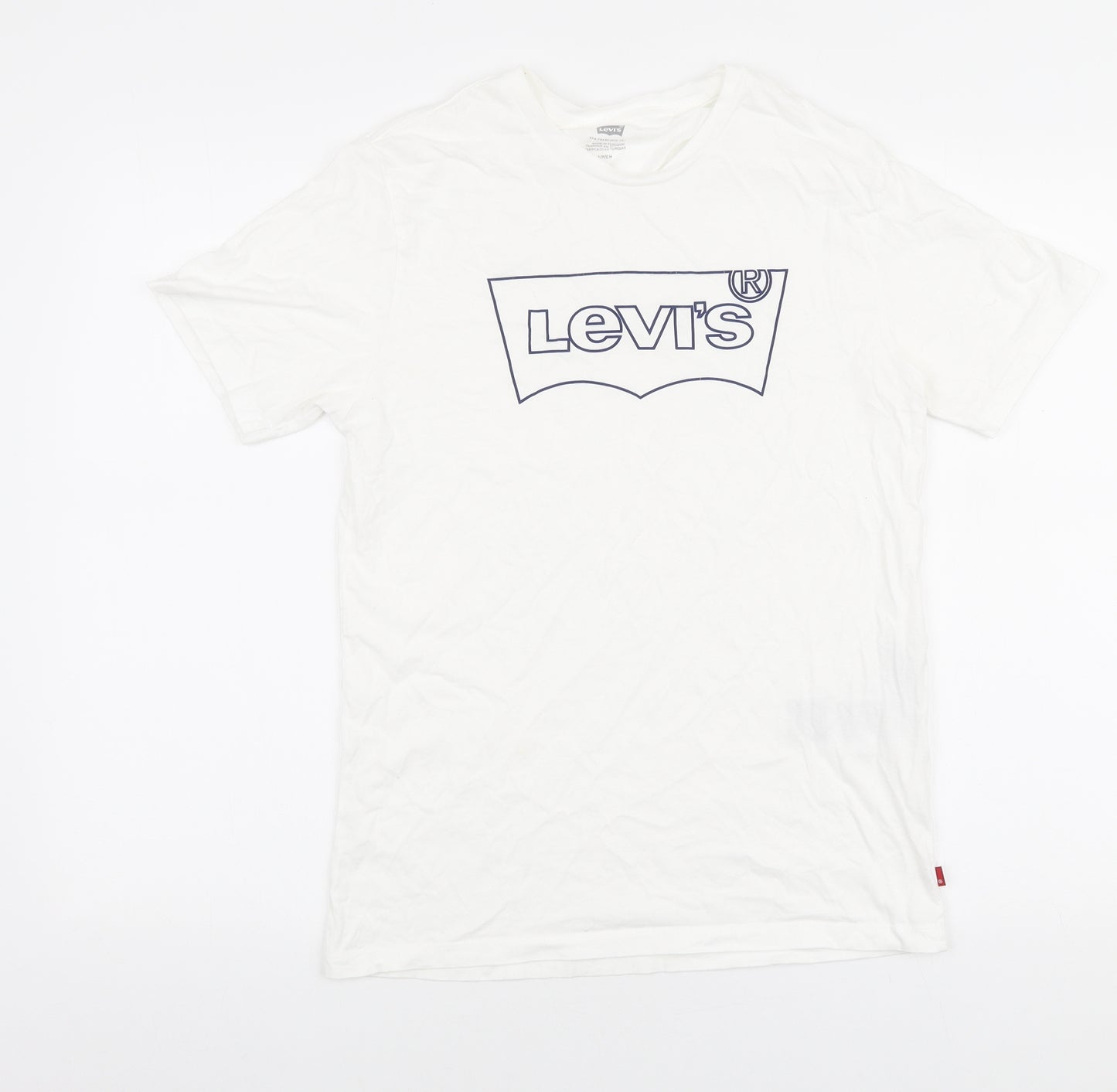 Levi's Mens White Cotton T-Shirt Size M Round Neck