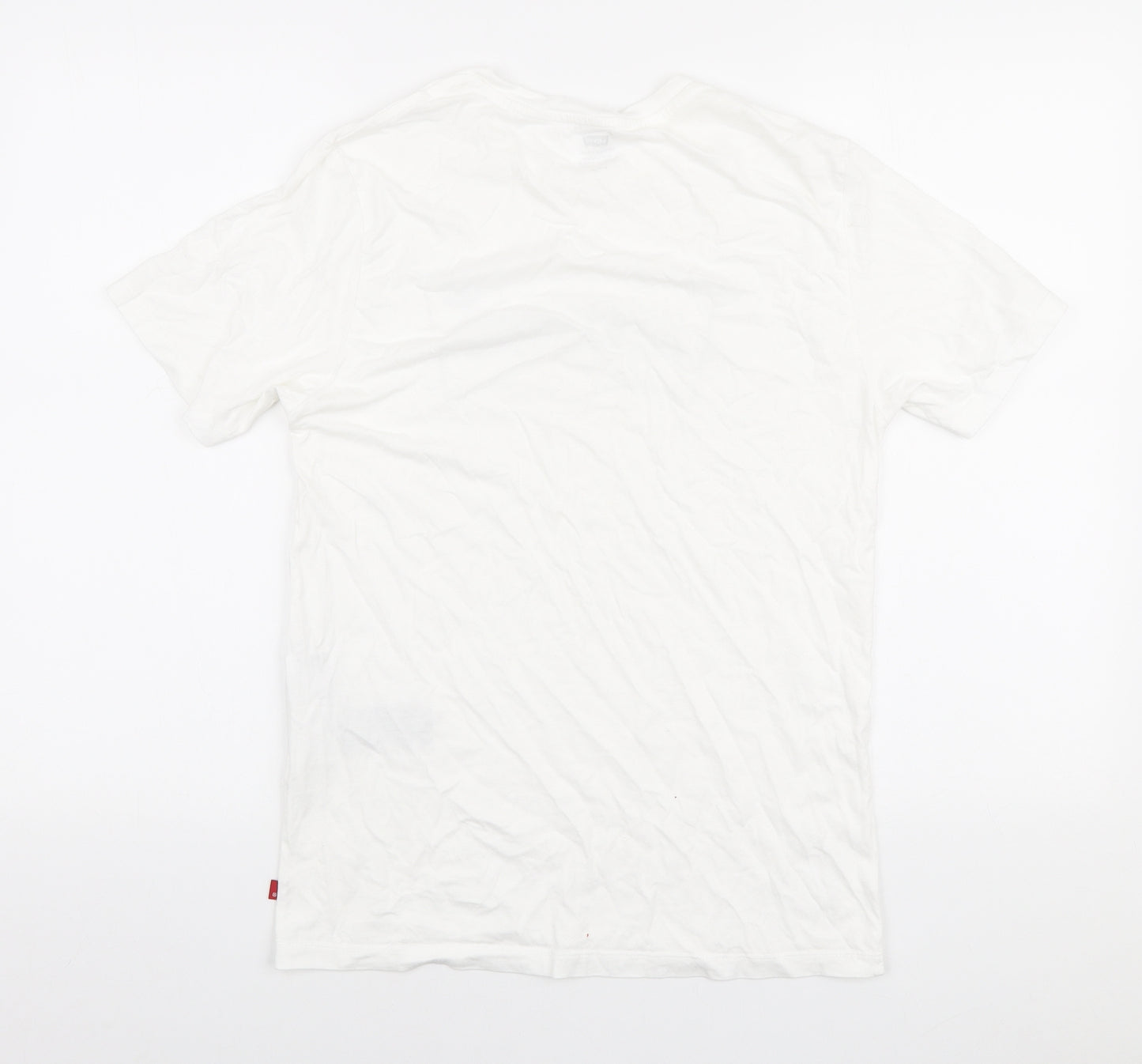 Levi's Mens White Cotton T-Shirt Size M Round Neck