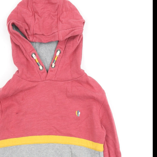 Fat Face Boys Grey Colourblock Cotton Henley Hoodie Size 7-8 Years