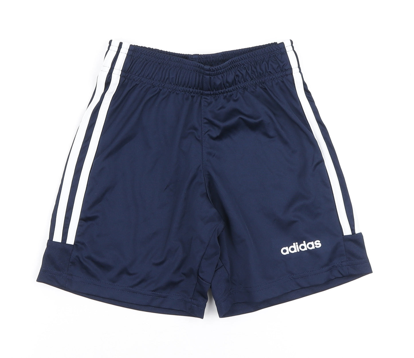 adidas Boys Blue Polyester Shorts Size 9-10 Years Regular Drawstring