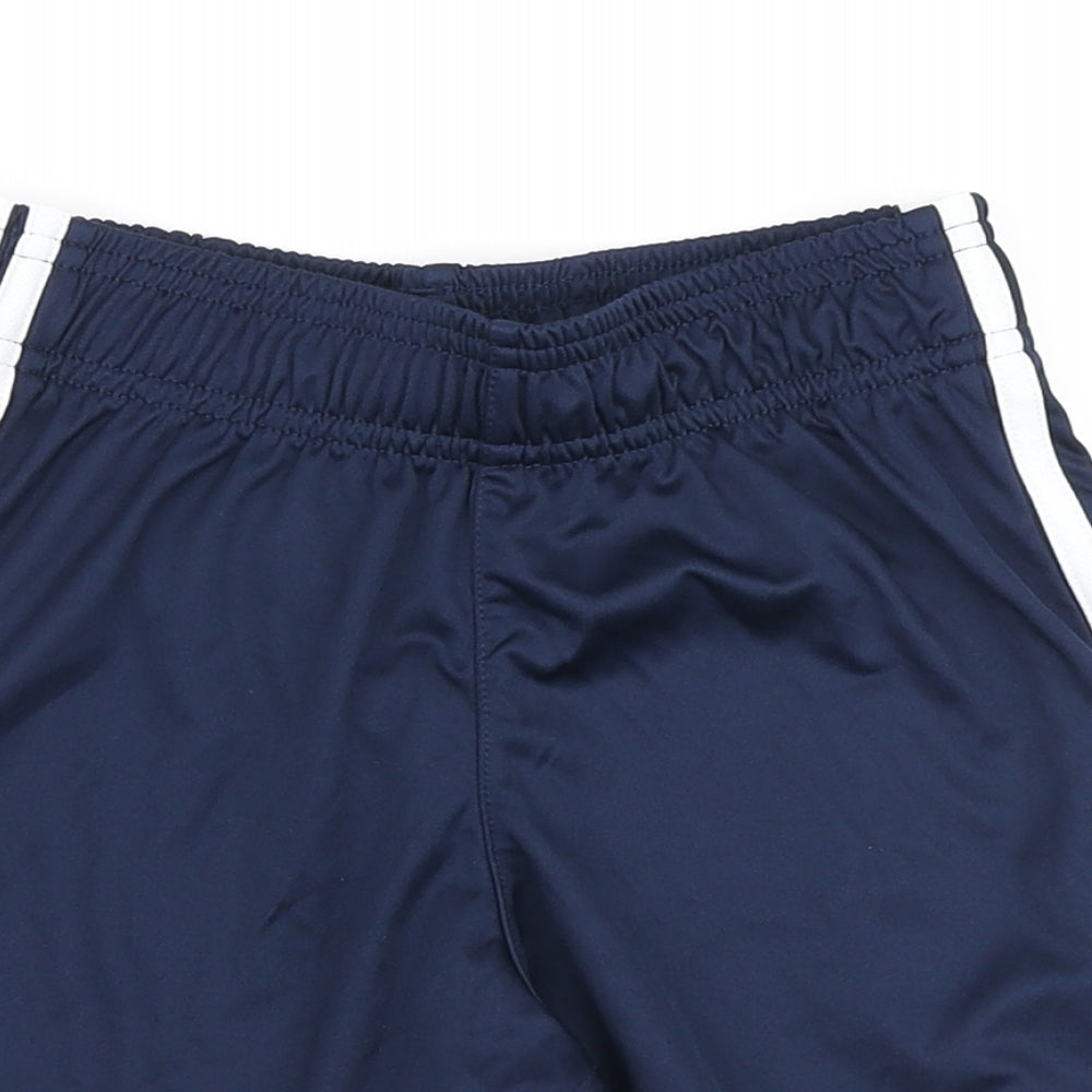 adidas Boys Blue Polyester Shorts Size 9-10 Years Regular Drawstring