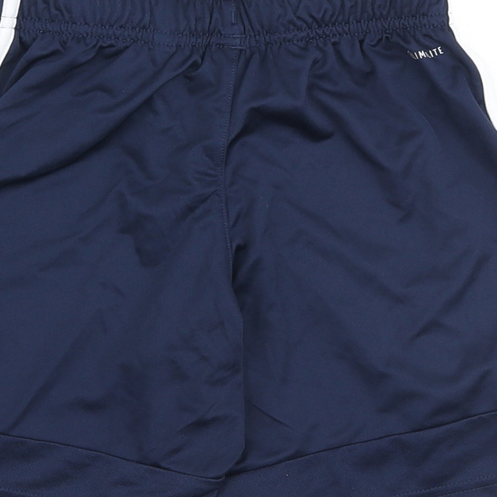 adidas Boys Blue Polyester Shorts Size 9-10 Years Regular Drawstring