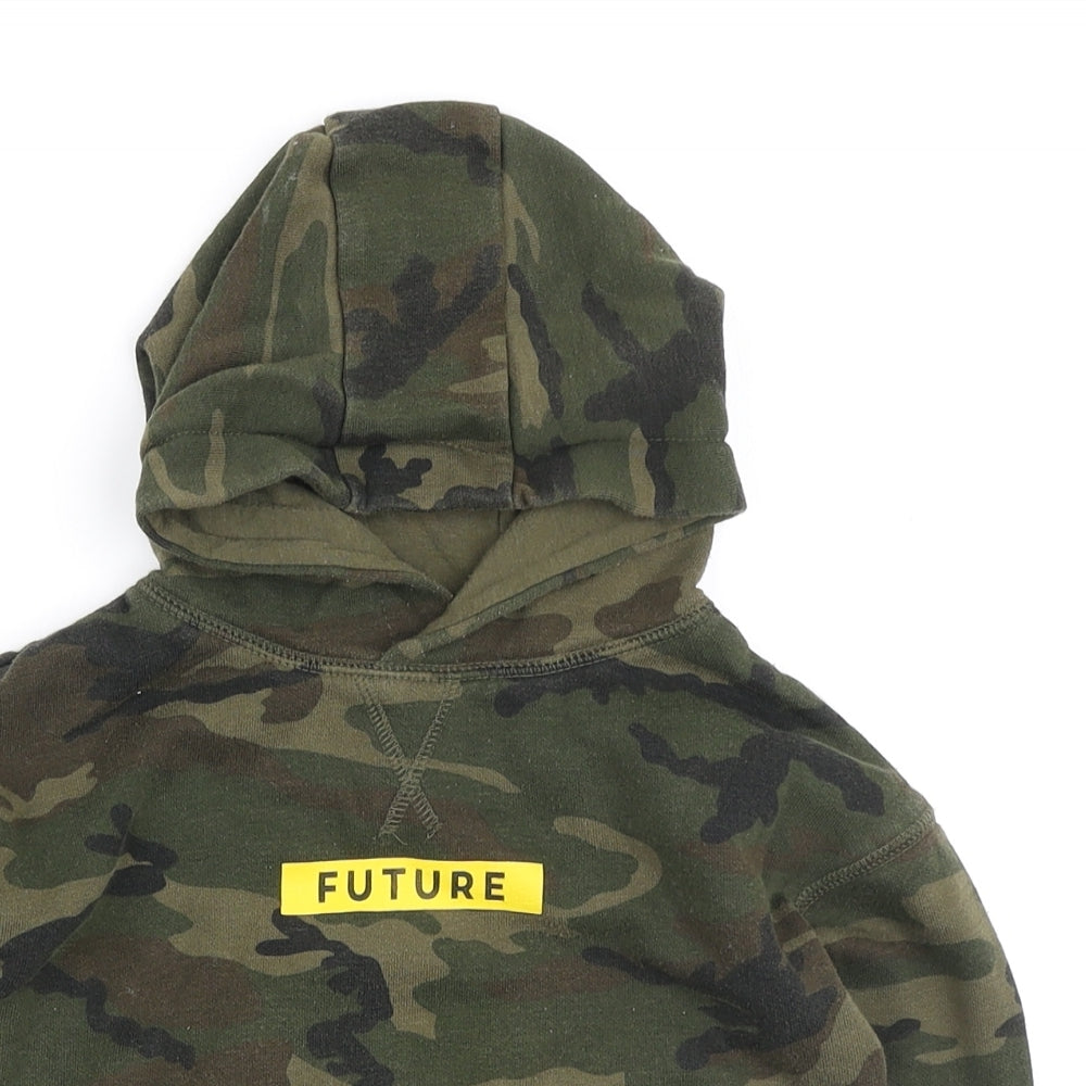 Primark Boys Green Camouflage Polyester Pullover Hoodie Size 2-3 Years - Future