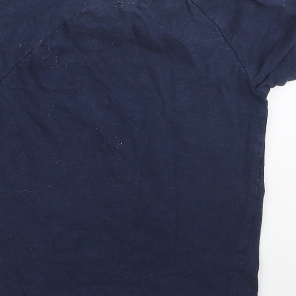 George Boys Blue Cotton Basic T-Shirt Size 9-12 Months Round Neck - Mickey Mouse