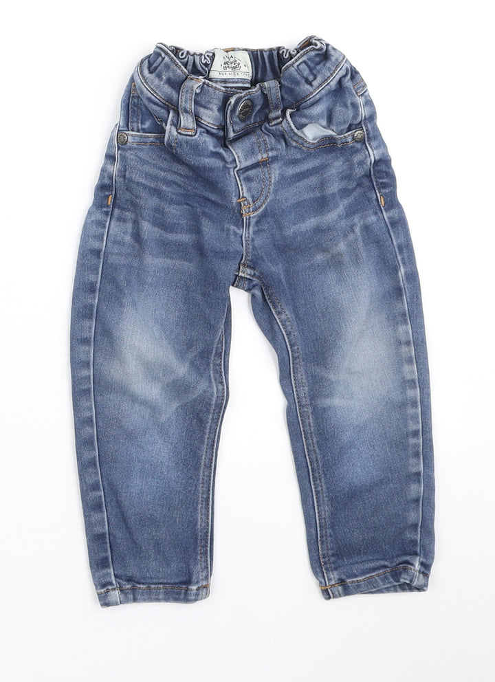 NEXT Boys Blue Polyester Jeans Size 12-18 Months Button