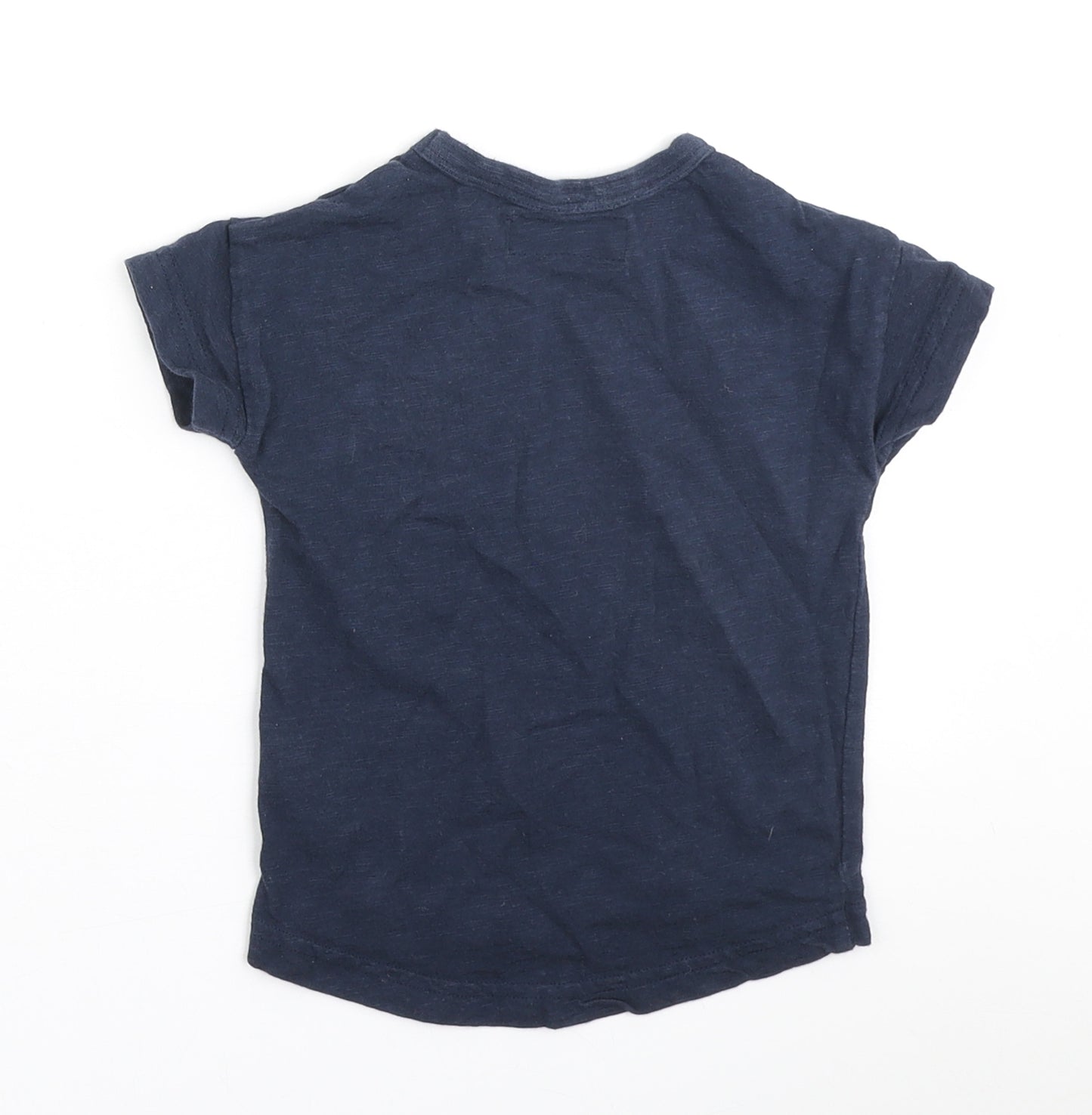 NEXT Boys Blue Cotton Basic T-Shirt Size 6-9 Months Round Neck - Coolest kid ever