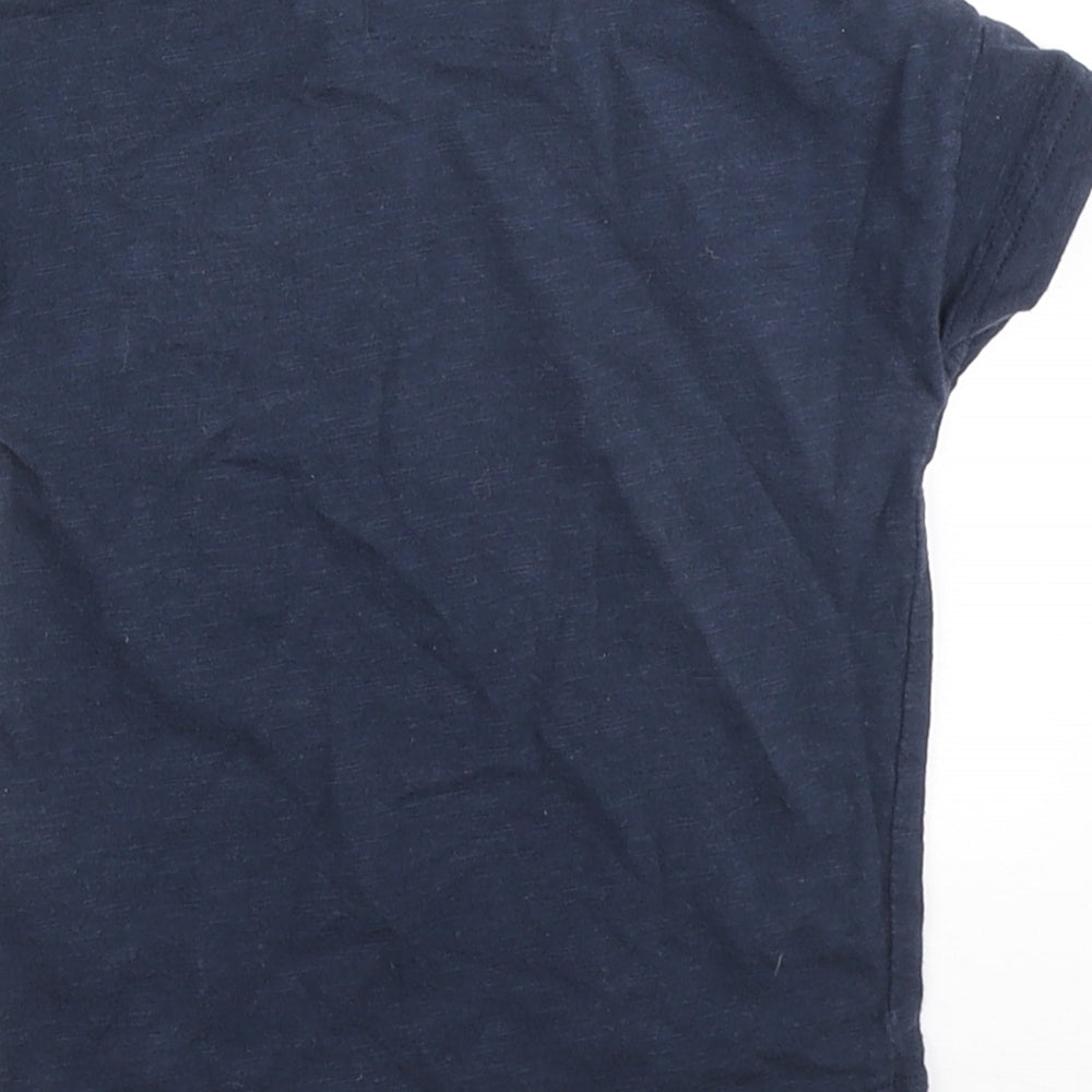 NEXT Boys Blue Cotton Basic T-Shirt Size 6-9 Months Round Neck - Coolest kid ever