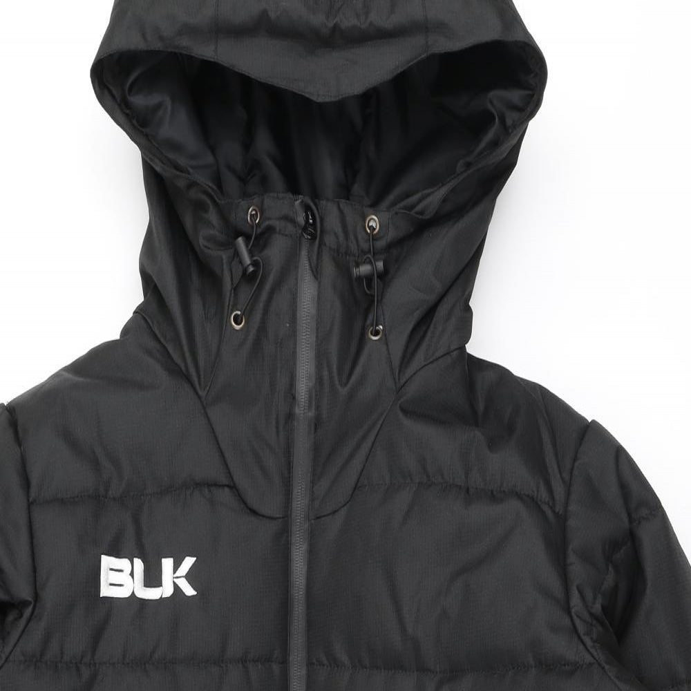 BLK Mens Black Puffer Jacket Coat Size M Zip